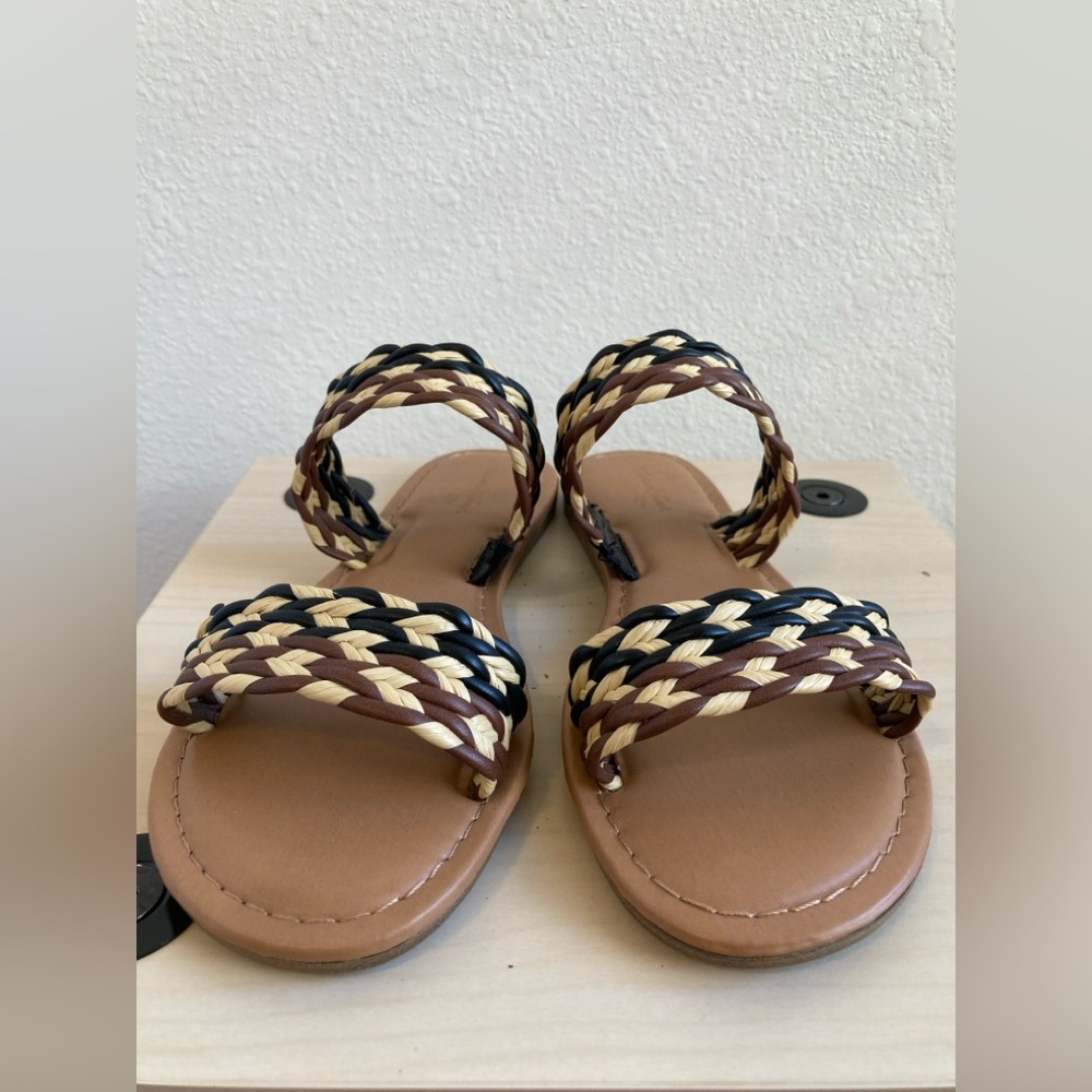 Universal Thread Brown Black Braided Slide Sandals Size 6